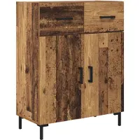 vidaXL Highboard Oudhout 69,5 x 34 x 180 cm Bewerkt hout