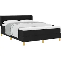 vidaXL Boxspring bed met matras met hoofdeinde Zwart 200 x 140 cm Stof