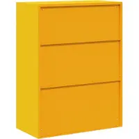 vidaXL Opbergkast Mosterdgeel 80 x 40 x 105 cm Staal