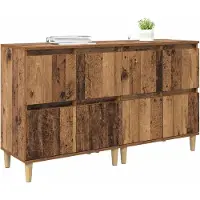 vidaXL Dressoirs 2 st Oud Hout 60 x 35 x 70 cm Bewerkt hout