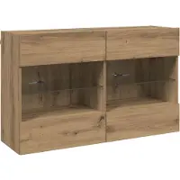vidaXL TV Wandkast 98,5 x 30 x 60,5 cm Artisan Eiken Bewerkt hout