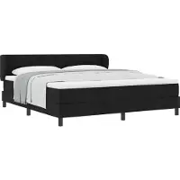 vidaXL Boxspring bed met hoofdeinde Zwart 180 x 200 cm Stof