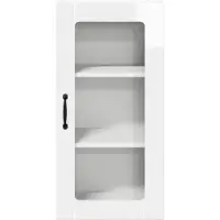 vidaXL Wandkast met glazen deuren, model PORTO, hoogglans wit, 40 x 31 x 80 cm