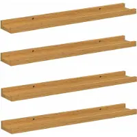 vidaXL Wandplank Muurmontage 4 st Beige 60 x 9 x 3 cm Bewerkt hout