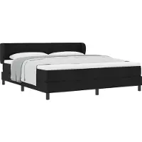 vidaXL Boxspring bed met hoofdeinde Zwart 180 x 200 cm Stof