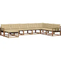 vidaXL Buiten bank set 8 st Natuurlijk en Beige Massief Acacia Hout