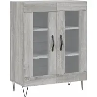 vidaXL Hoge kast 69,5x34x180 cm bewerkt hout grijs sonoma eikenkleurig