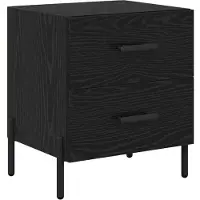 vidaXL Nachtkastje 2 st Zwart Eiken 40 x 35 x 47,5 cm Bewerkt hout