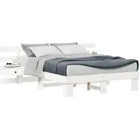 vidaXL Bedframe met hoofdeinde Wit 140 x 200 cm Massief grenenhout