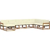 vidaXL Buiten bank set 8 st Natuurlijk en Crème Massief Acacia Hout