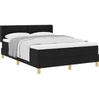 vidaXL Boxspring bed met hoofdeinde Zwart 190 x 140 cm Stof