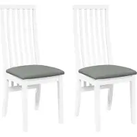 vidaXL Eetkamerstoelen met kussens 2 st massief hout rubber wit