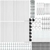 vidaXL Gelast Draadhek met Betonnen Basis 100 x 0,8 m Zilverkleurig