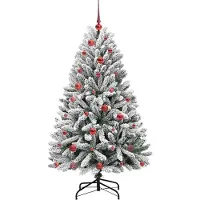 vidaXL Kunstkerstboom met 150 LED Groen en Wit 150 cm PVC en Metalen
