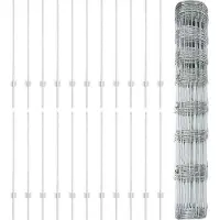 vidaXL wildhek met palen 50 x 1 m Gegalvaniseerd staal Zilverkleurig