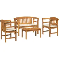 vidaXL Tuinrozen loungeset 4 st Massief Acacia Hout