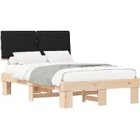 vidaXL Bedframe met Gevoerde Hoofdbord Zwart 120 x 200 cm