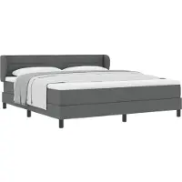 vidaXL Boxspring bed met hoofdeinde Donkergrijs 180 x 200 cm Stof