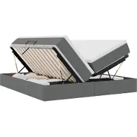 vidaXL Opbergbed met matras Donkergrijs 180 x 200 cm Polyester