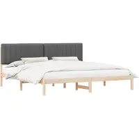 vidaXL Bedframe met Gevoerde Hoofdbord Donkergrijs 200 x 200 cm