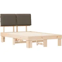 vidaXL Bedframe met Gevoerde Hoofdbord Taupe 120 x 200 cm