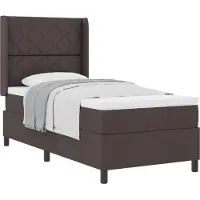 vidaXL Boxspring bed met kussen Donkerbruin 200 x 100 cm Stof