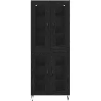 vidaXL Highboard Zwart Eiken 69,5 x 34 x 90 cm Bewerkt hout