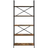 vidaXL Boekenplank 5-laags 80 x 30 x 183 cm Bewerkt hout Rook Eiken