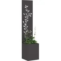 vidaXL Tuin Privacy Scherm Zwart 32 x 32 x 150 cm Koudgewalst staal