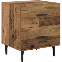 vidaXL Nachtkastje Oudhout 40 x 35 x 47,5 cm Bewerkt hout