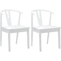 vidaXL Eetkamerstoel 2 st Massief Rubberhout Wit en Wit