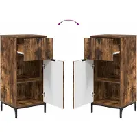 vidaXL Badkamermeubel Set 2 pcs Rook Eiken Samengesteld Hout en Metaal