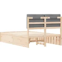 vidaXL Bedframe met Gevoerde Hoofdbord Lichtgrijs 120 x 200 cm