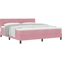 vidaXL - Boxspring - bed - met - hoofdeinde - Roze - 180 - x - 200 - cm - Fluweel