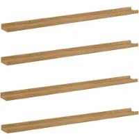vidaXL Wandplank Muurmontage 4 st Bruin 100 x 9 x 3 cm Bewerkt hout