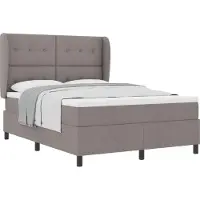 vidaXL Boxspring bed met hoofdeinde Taupe 140 x 200 cm Stof