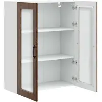 vidaXL Wandglas Kasten PORTO Bruin Eiken 80 x 31 x 100 cm Bewerkt hout