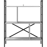 vidaXL Boekenplank 5-laags 75 x 30 x 91 cm Bewerkt hout Grijs Sonoma