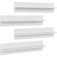 vidaXL Wandschappen 4 st 80x11,5x18 cm bewerkt hout wit