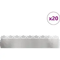 vidaXL Graskanten, 20 stuks, 103 x 0,05 x 22 cm, roestvrij staal, zilver