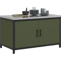 vidaXL Keukenopslag Kast HATTEM Olijfgroen 90 x 50 x 53 cm Staal