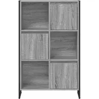 vidaXL Boekenkast 68 x 30 x 108.5 cm Bewerkt hout Grijs Sonoma