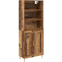 vidaXL Highboard Oudhout 69,5 x 34 x 180 cm Bewerkt hout