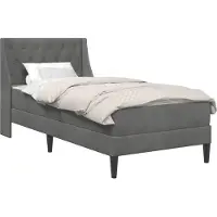 vidaXL Bedframe met matras met matras Donkergrijs 80 x 200 cm Fluweel