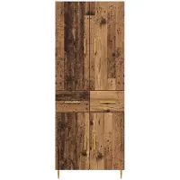 vidaXL Highboard Oud Hout 69,5 x 34 x 180 cm Bewerkt hout