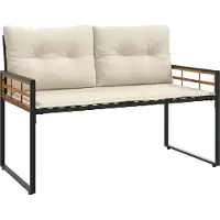 vidaXL Houten Laagbank 114 x 55 x 77 cm Crème Rechthoekig