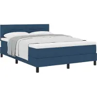 vidaXL Boxspring bed met kussen met hoofdeinde Blauw 160 x 200 cm Stof