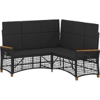 vidaXL Tuin verstelbare bank set 5-Aantal zitplaatsen Zwart