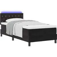 vidaXL LED Box Spring Bed met hoofdeinde Zwart 90 x 200 cm Fluweel