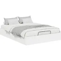 vidaXL Ottoman Bedframe Wit 193 x 140 x 25 cm Geconstrueerd hout